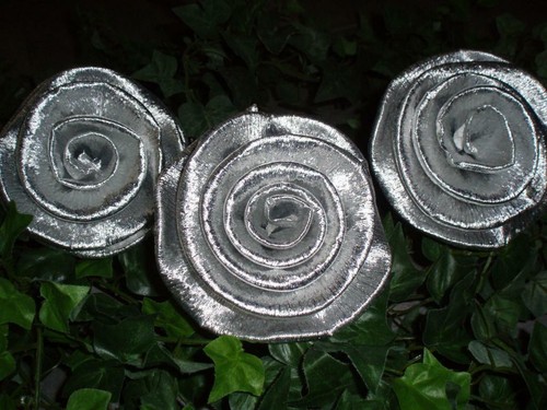 Große krepprosen silber - große,